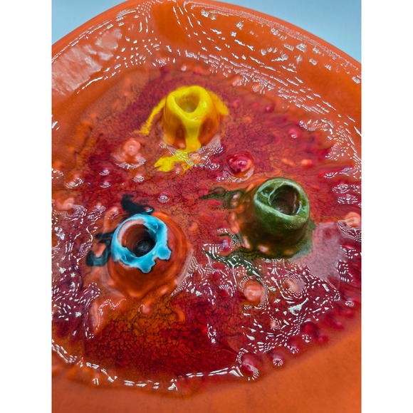 Vintage California USA Pottery Lava Glaze Volcano Ashtray Trinket Dish MCM Retro - Picture 3 of 8